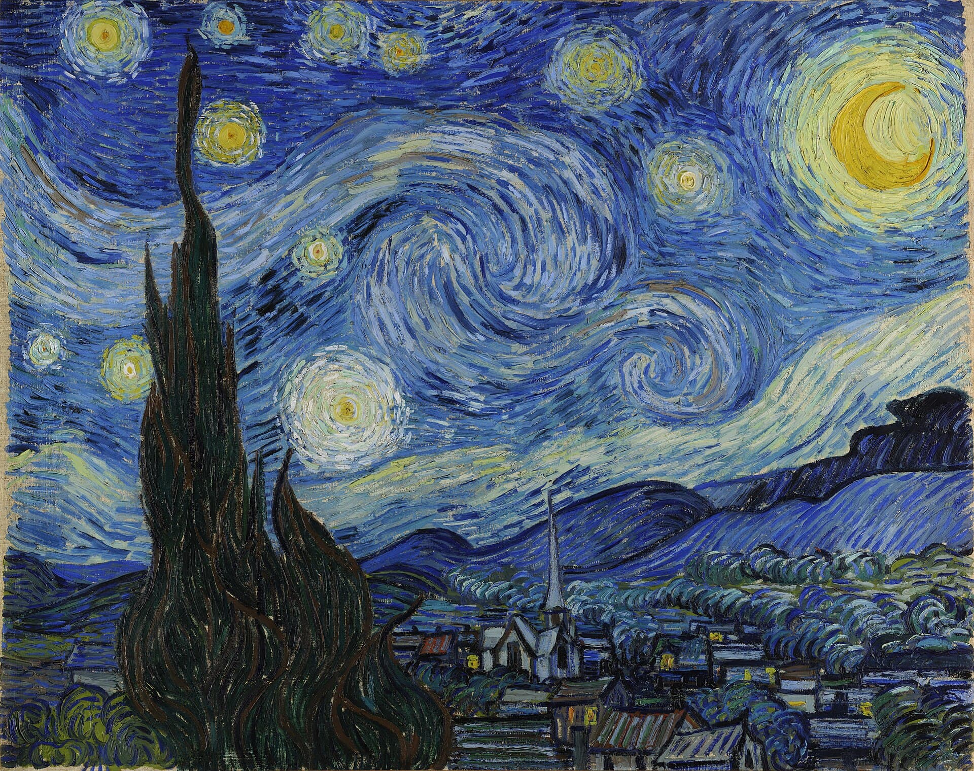星月夜原始艺术作品